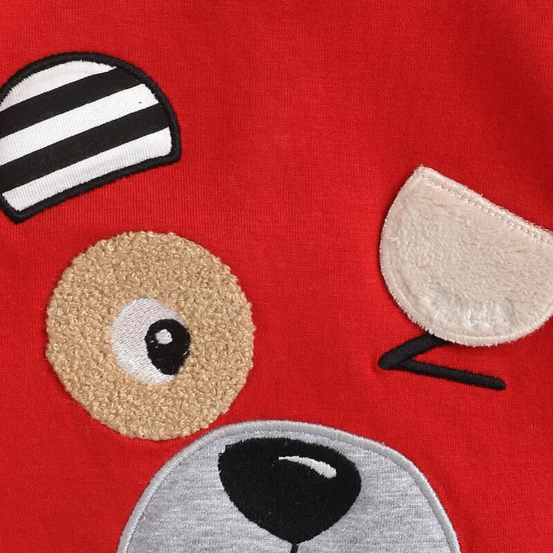 Boys Medium Red Long Sleeve Cotton T-Shirt image number null